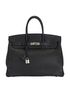 Birkin 35 In Black Clemence, front view